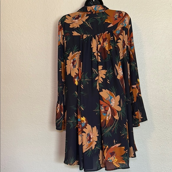 Umgee Navy Floral Long Sleeve Dress - Picture 7 of 8
